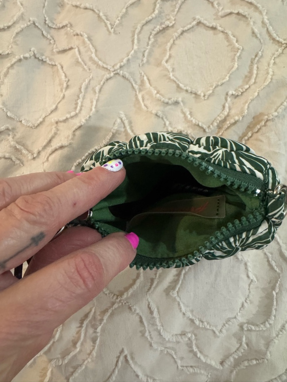 Free People Green Printed Wristlet Pouch